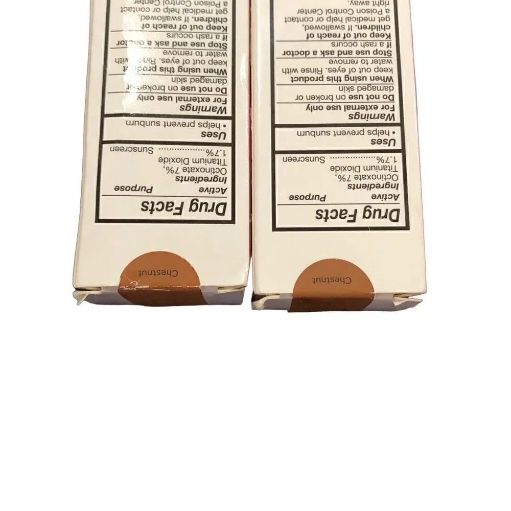 No7 Restore & Renew Multi Action Serum Foundation Chestnut, 1 fl oz ea, Lot of 2